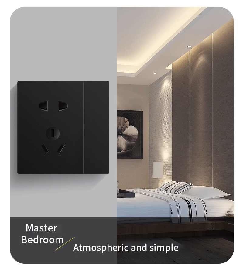 Anjielo five-hole socket with button supports zigbee3.0 zero-live wire PC flame retardant material smart socket