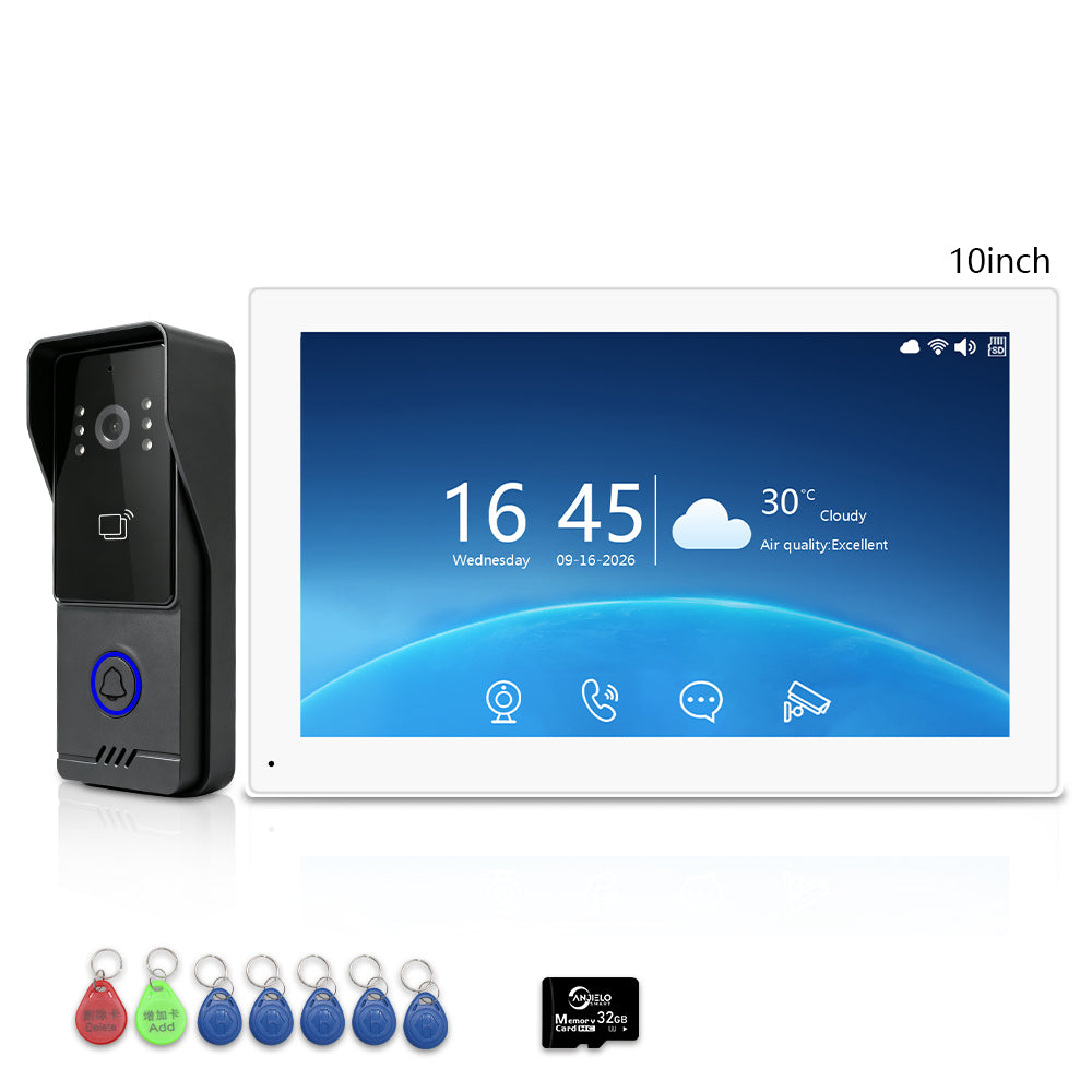 Anjielo Tuya Smart Home Two-wire Video Door Phone 7/10 Inch Touch Screen Indoor Monitor Motion Detection Intercom System