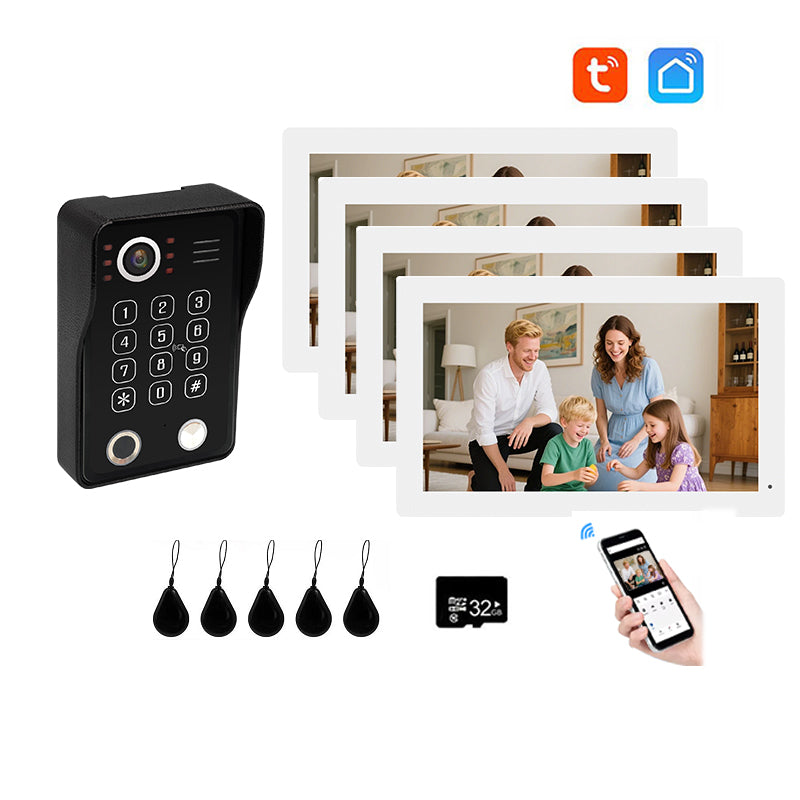 Anjielo Smart Wifi Doorbell Cam Video Intercom System by Tuya Wifi- 1080p HD Security and Multiple Unlock Options Including RFID Cards Support IP Camera