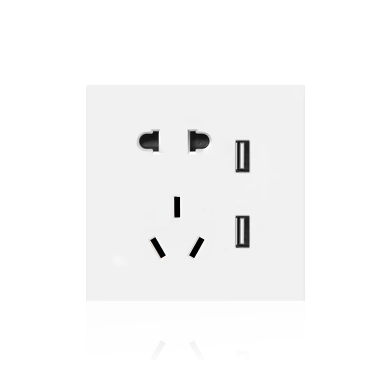 Anjielo socket 5 holes 220V + USB 5V/2.1A 5V/2A zero live wire PC flame retardant material ZigBee 3.0 wireless connection