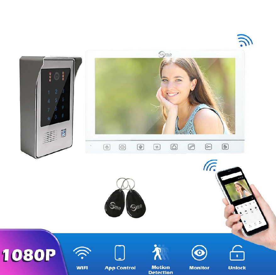 Anjielo 10 Inch with Monitor for Home Security Graffiti 1080P Screen Video Intercom Smart Doorbell Night Vision Camera