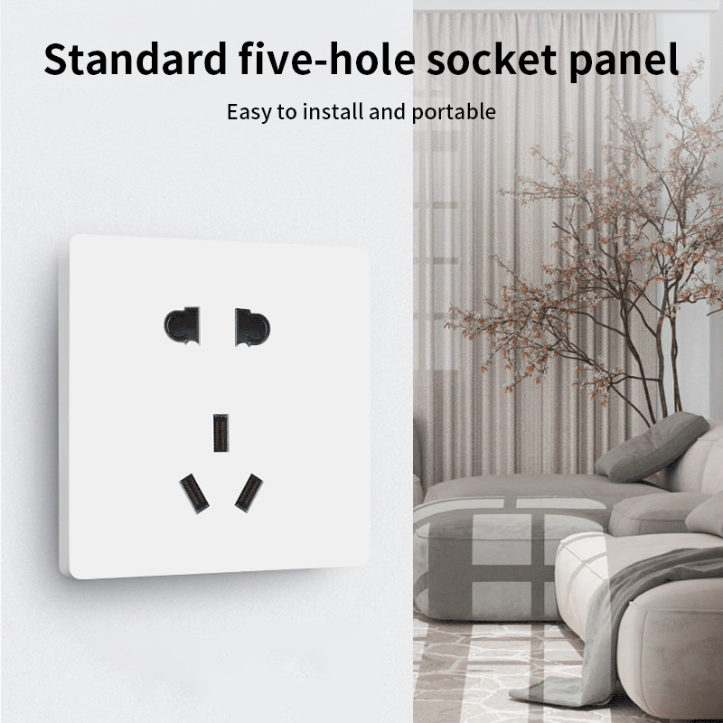 Anjielo smart five-hole socket ZigBee 3.0 wireless connection PC flame retardant material zero-live wire five-hole socket