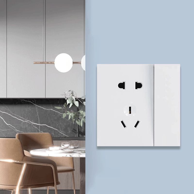 Anjielo five-hole socket with button supports zigbee3.0 zero-live wire PC flame retardant material smart socket