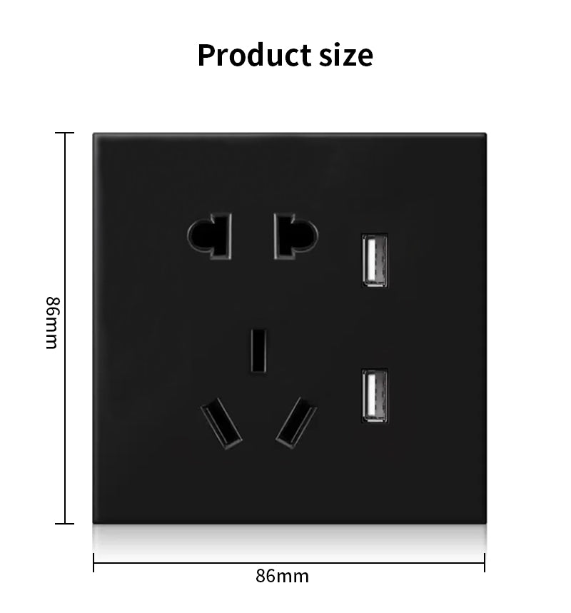 Anjielo socket 5 holes 220V + USB 5V/2.1A 5V/2A zero live wire PC flame retardant material ZigBee 3.0 wireless connection
