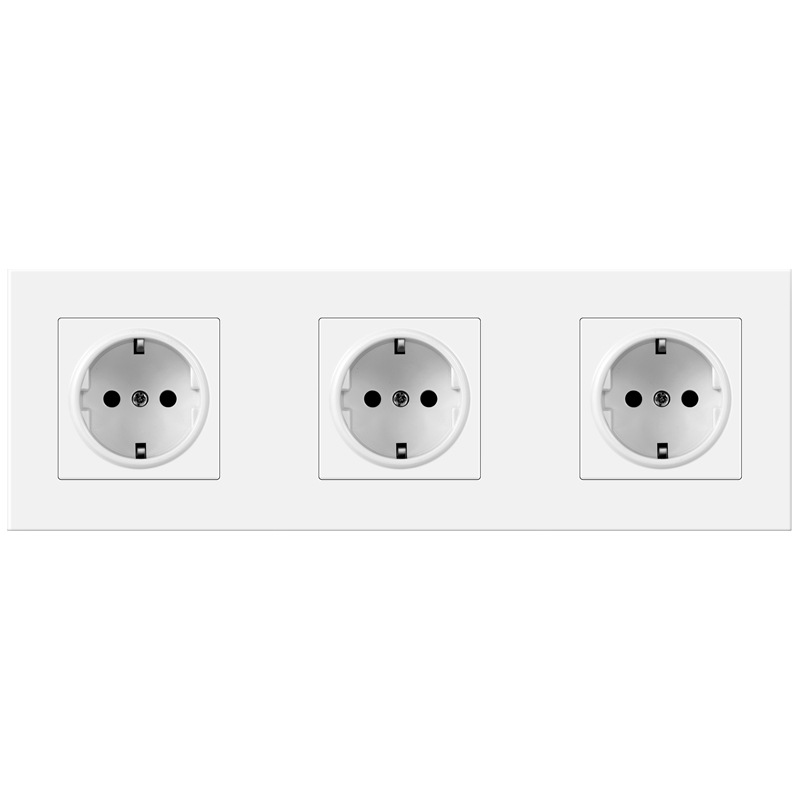 AnjieloSmart 86-type European style recessed wall socket, double gang, 172*86mm integrated German standard power socket with PC panel