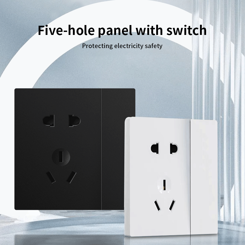 Anjielo five-hole socket with button supports zigbee3.0 zero-live wire PC flame retardant material smart socket