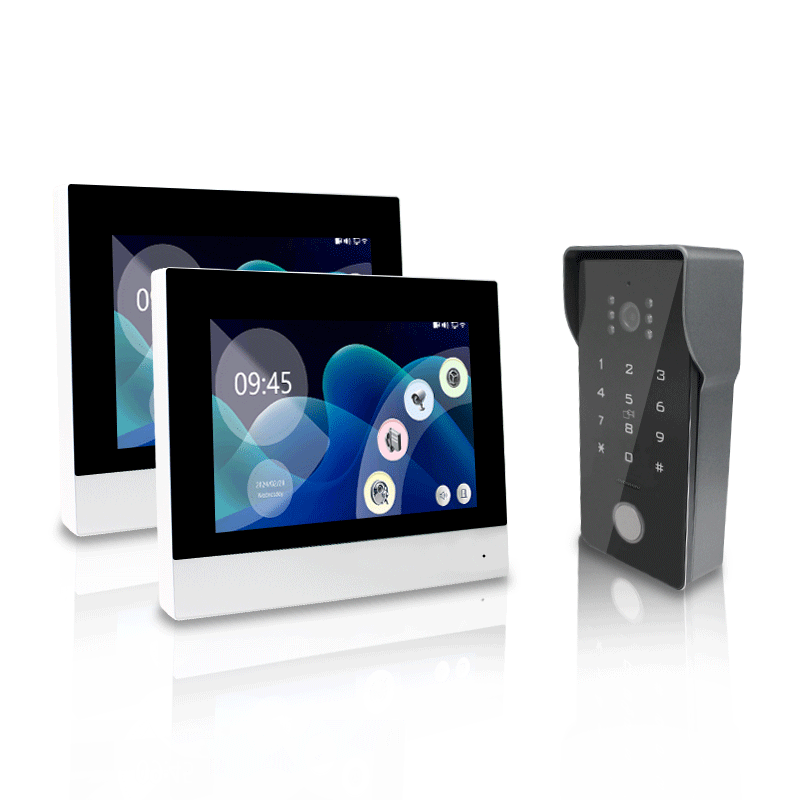 Anjielo Smart 2 Wire Wireless Video Intercom System 7" IPS LCD Screen RFID Unlock Tuya Smart Wifi Video Doorbell 1080P