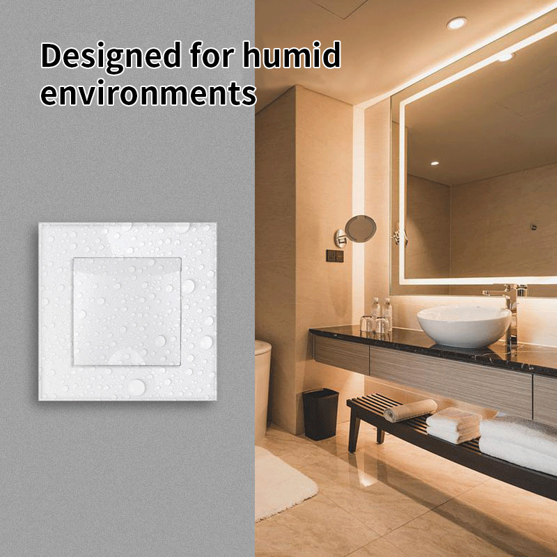 AnjieloSmart 86-type European standard German-style waterproof switch and socket, 16A power outlet, with tempered glass panel, suitable for kitchens and bathrooms.