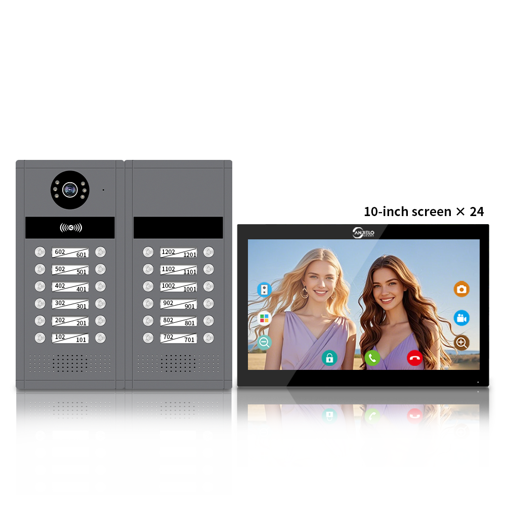 AnjieloSmart Newest Tuya Wifi AHD Doorphone with 7/10 Inch Monitors Video Intercom System for Multi-family Users.