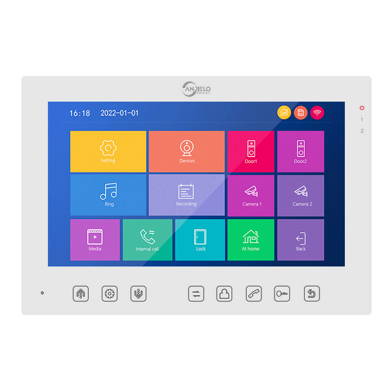 Anjielo Smart 4 Wire 1080P Tuya Smart 7inch Touch Button Screen Max Support 128G SD Card For Video Intercom