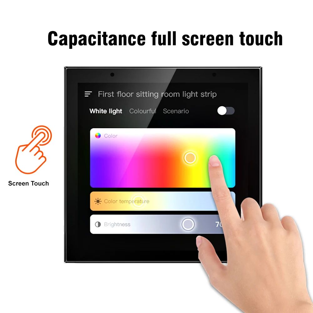 Anjielo 4-inch IPS high-definition resolution display with capacitive full-screen touch and intelligent control. Smart home full-house intelligent central control panel.