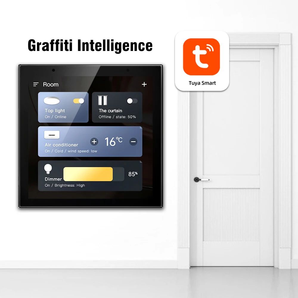 Anjielo 4-inch IPS high-definition resolution display with capacitive full-screen touch and intelligent control. Smart home full-house intelligent central control panel.