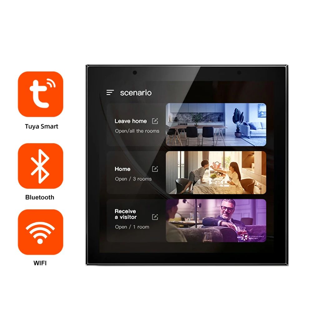 Anjielo 4-inch IPS high-definition resolution display with capacitive full-screen touch and intelligent control. Smart home full-house intelligent central control panel.