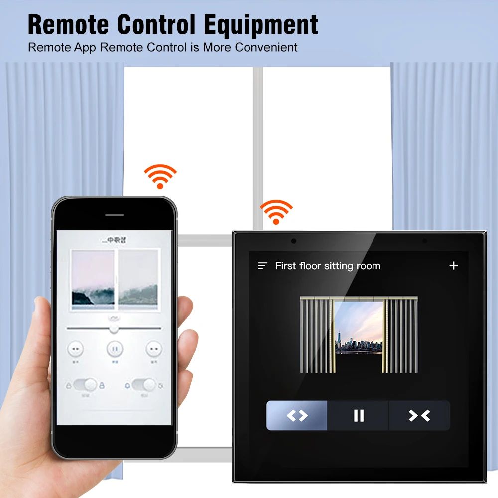 Anjielo 4-inch IPS high-definition resolution display with capacitive full-screen touch and intelligent control. Smart home full-house intelligent central control panel.