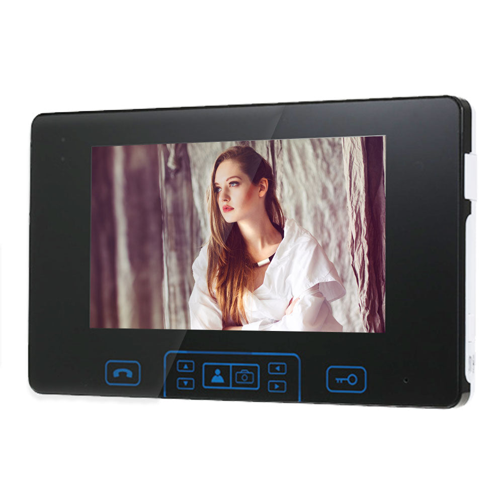Anjielo 2.4GHz Wireless 7 Inch Touch Button Video Door Access System Video Door Phone Intercom Unlock Home Security
