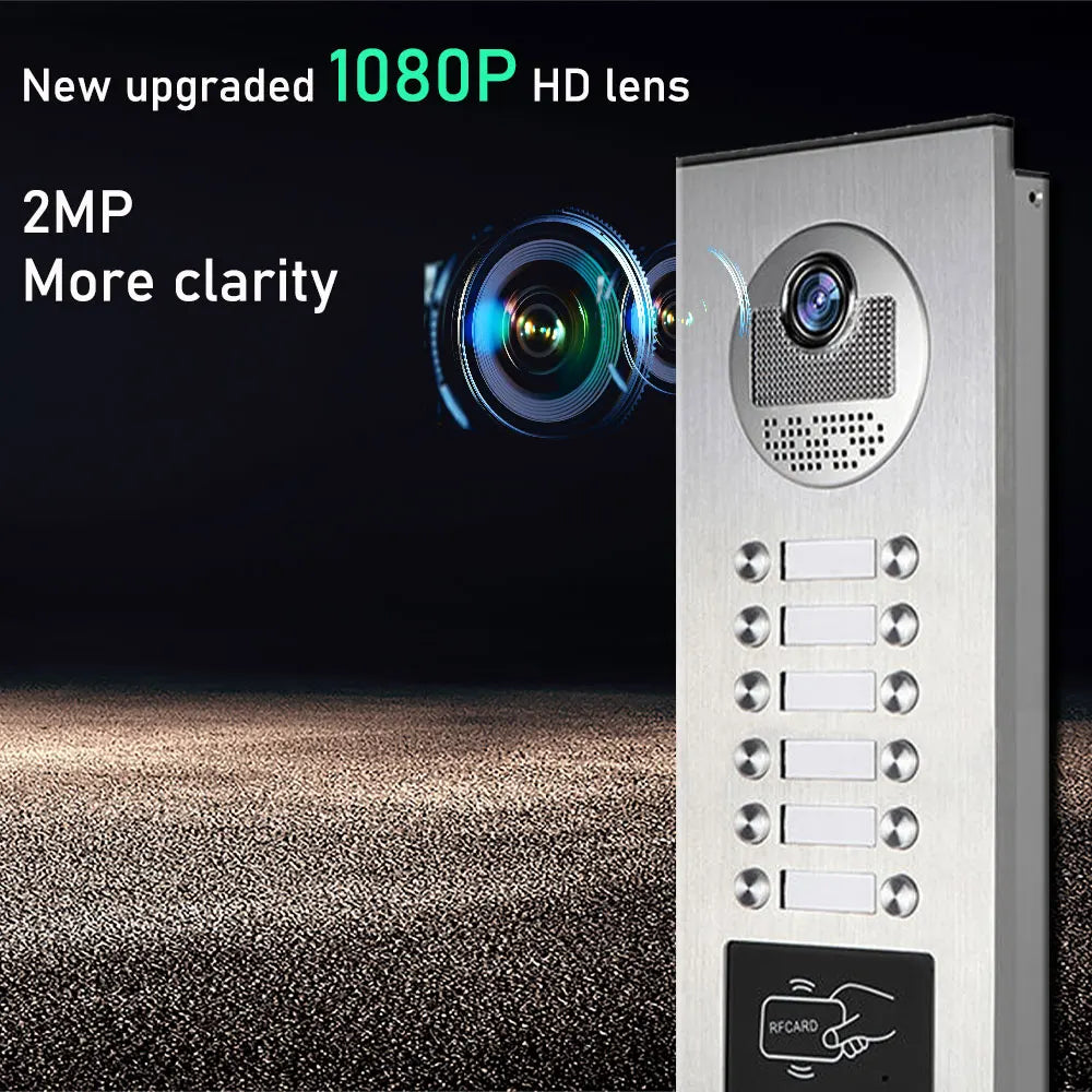Anjielo AHD 1080P Video Doorbell for Multi-family Metal Doorbell Video Intercom System Tuya 7-inch Monitor