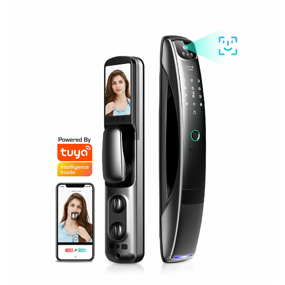 Anjielo Secure WiFi Door Lock Supports Tuya App Facial and Fingerprint Recognition Smart Lock System