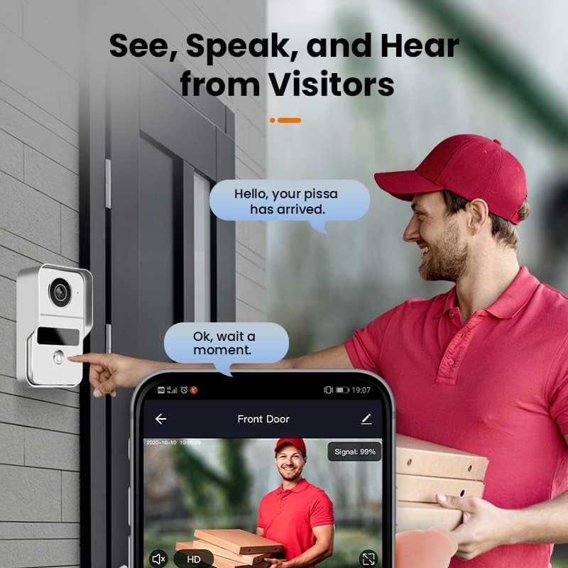 Anjielo IP Video Apartment Intercom System 1080P Camera and 6pcs 10 inch Touch Screen Monitor Tuya Wired Monitor Door Phone Kit