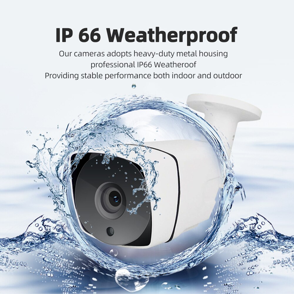Anjielo HD 1080P 2MP IP Camera with POE Night Vision Equipment Waterproof Outdoor HD Surveillance Security Camera