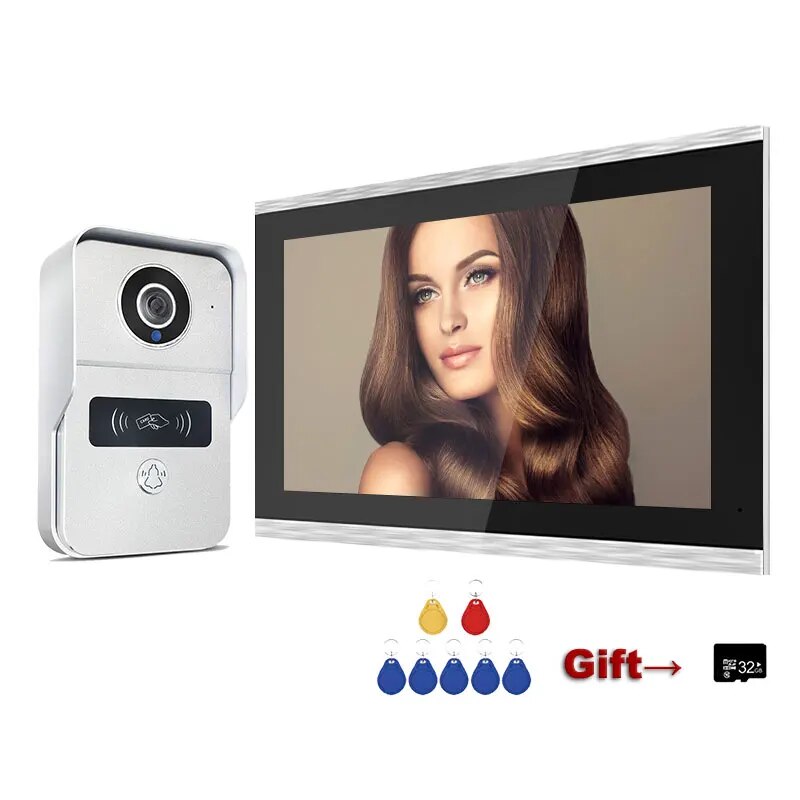 Anjielo 2MP 1080P 10-Inch IP Video Intercom Touch Screen Big Tuya Wireless Wifi POE Wired Doorbell for Villa Flat RFID Access Control