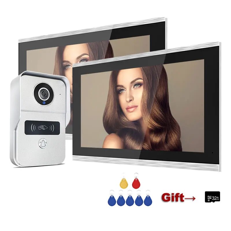 Anjielo 2MP 1080P 10-Inch IP Video Intercom Touch Screen Big Tuya Wireless Wifi POE Wired Doorbell for Villa Flat RFID Access Control