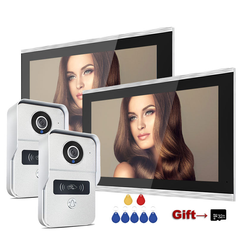 Anjielo 2MP 1080P 10-Inch IP Video Intercom Touch Screen Big Tuya Wireless Wifi POE Wired Doorbell for Villa Flat RFID Access Control