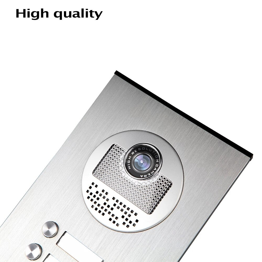 Anjielo Wired Home 7 Inch TFT Color Video Intercom Doorbell System RFID Camera Metal 700 TV Line with 2/3/4 Monitors Suitable for Multi-family Apartments