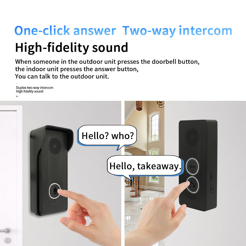 Anjielo Wireless intercom doorbell No wiring required Built-in wireless signal Two-way intercom One-touch remote unlocking