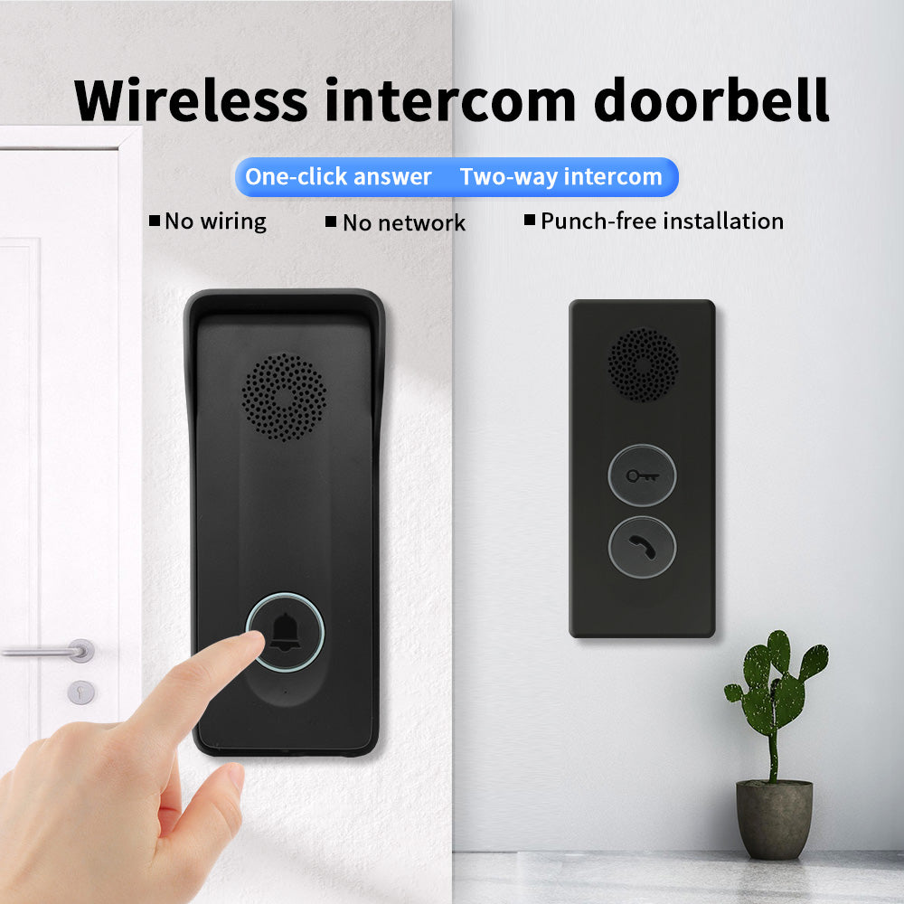 Anjielo Wireless intercom doorbell No wiring required Built-in wireless signal Two-way intercom One-touch remote unlocking