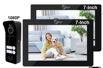 Anjielo Smart Tuya 7/10 Inch Video Smart Home Video 2 Doorbell System 1080P 160° Wired Doorbell Camera Touch Screen