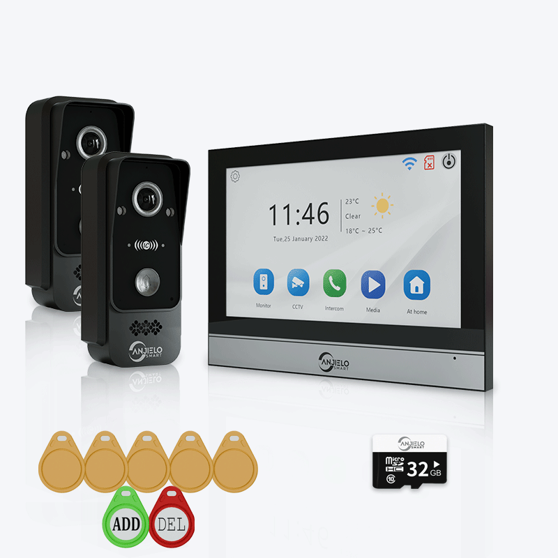 Anjielo Equipped with 1080P Wired Doorbell Protect Home Security CCTV for Security System Video Intercom Kit