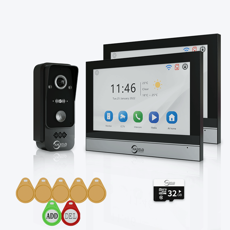 Anjielo Equipped with 1080P Wired Doorbell Protect Home Security CCTV for Security System Video Intercom Kit