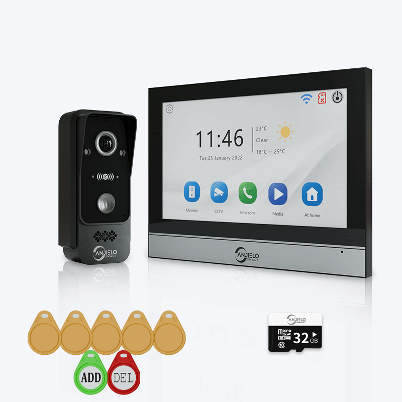 Anjielo Equipped with 1080P Wired Doorbell Protect Home Security CCTV for Security System Video Intercom Kit