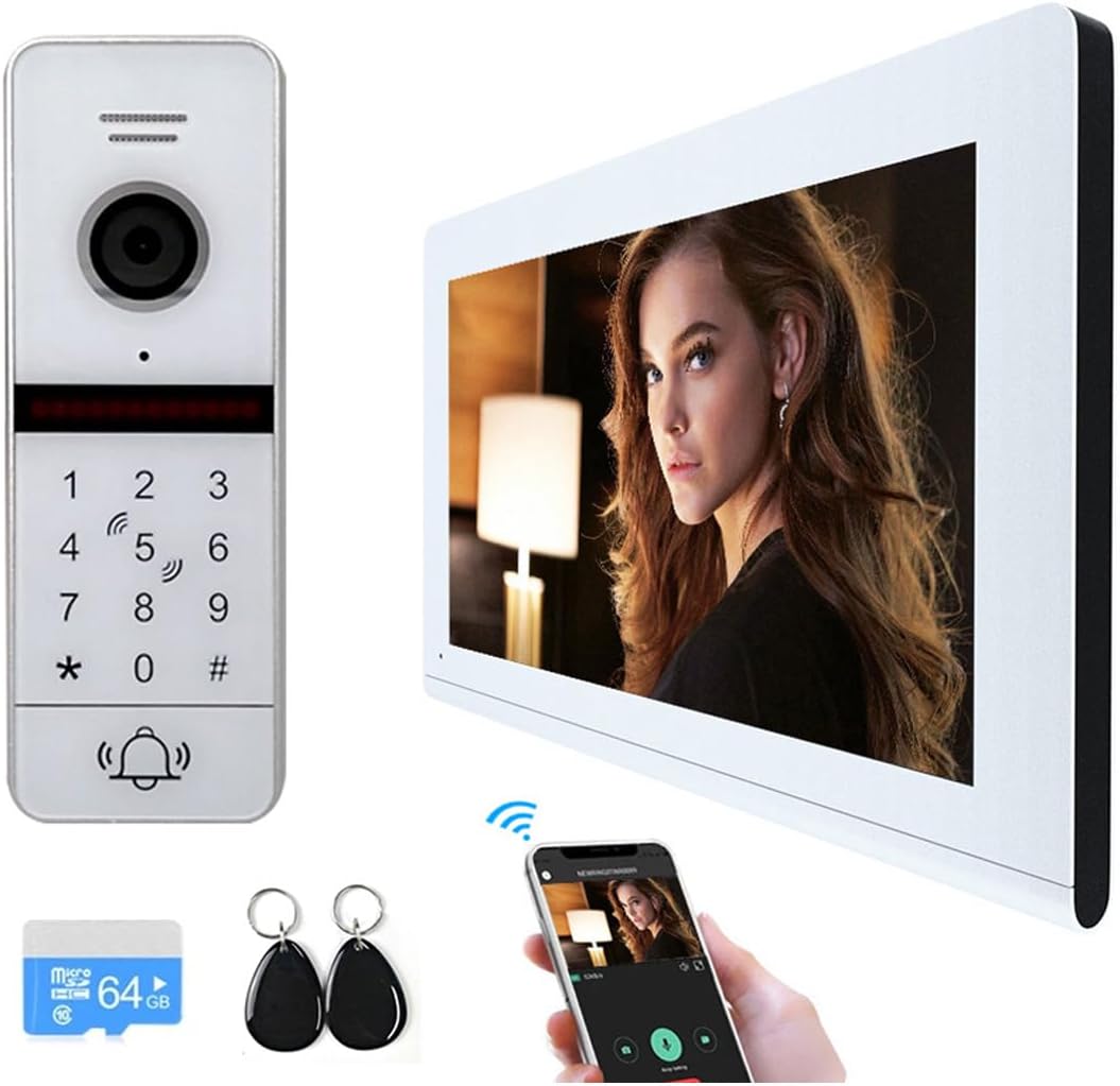 Anjielo 10 Inch Touch Screen 1080P HD Night Vision Doorbell Camera for Home Security Support Tuya Video Intercom System