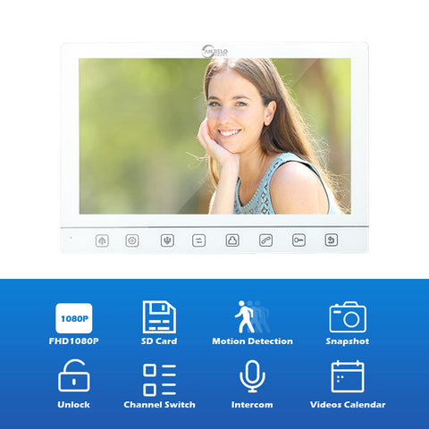 Anjielo 10 Inch with Monitor for Home Security Graffiti 1080P Screen Video Intercom Smart Doorbell Night Vision Camera