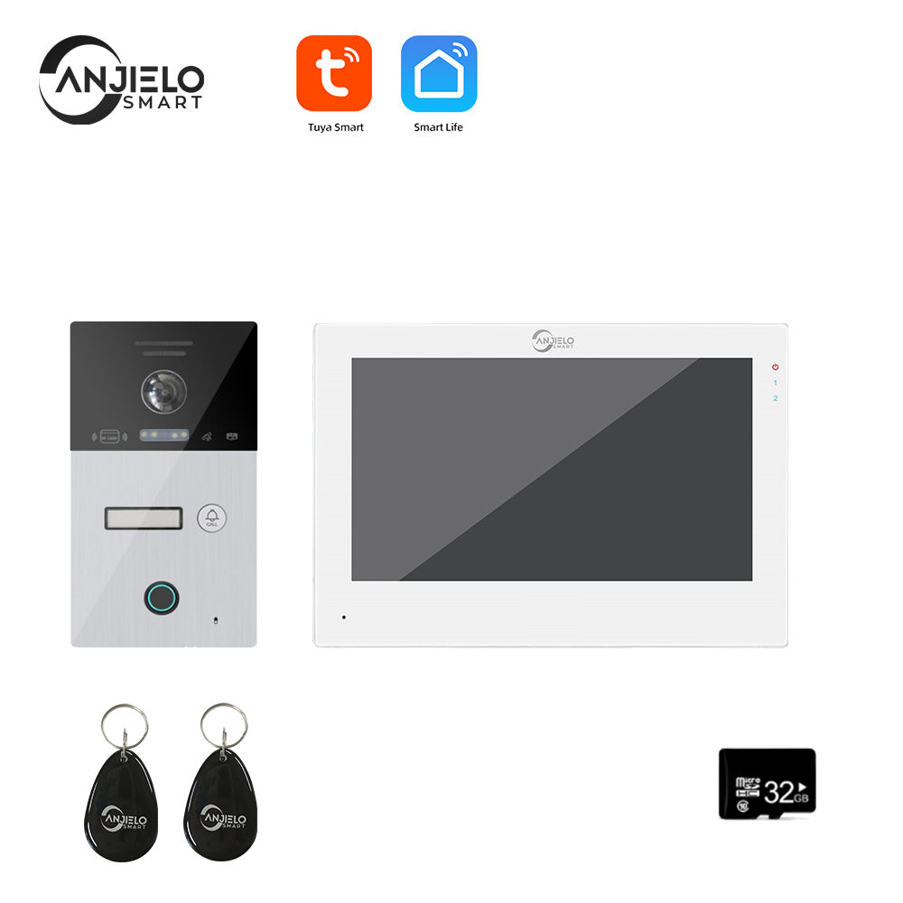 Anjielo Smart WIFI 7-inch Video Doorbell Intercom System Unlock 1080P Screen Video Doorbell Monitoring Motion Detection Home Security Intercom System