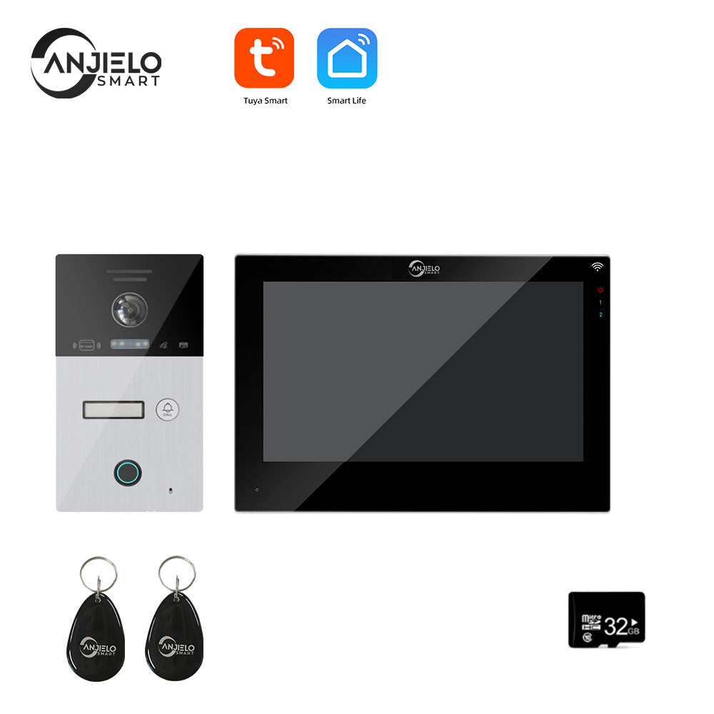 Anjielo Smart WIFI 7-inch Video Doorbell Intercom System Unlock 1080P Screen Video Doorbell Monitoring Motion Detection Home Security Intercom System