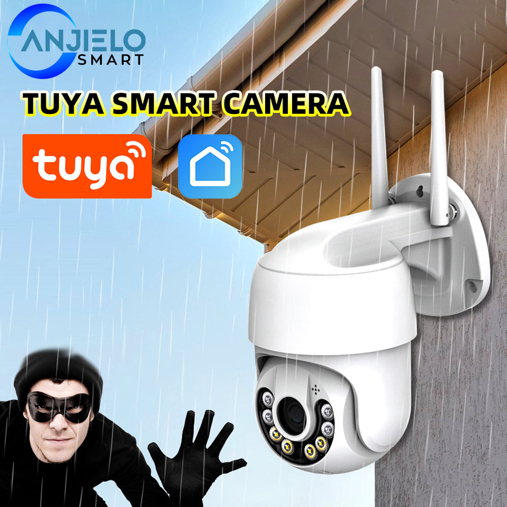 Anjielo Smart WIFI 3MP Full Color Night Vision Tuya App Remote Control Home Security Protection IP Camera Outdoor Video Surveillance