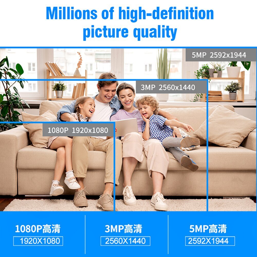 Anjielo 1080P Wireless HD Surveillance Camera APP Remote View Real-time Monitoring Home Security Monitoring System