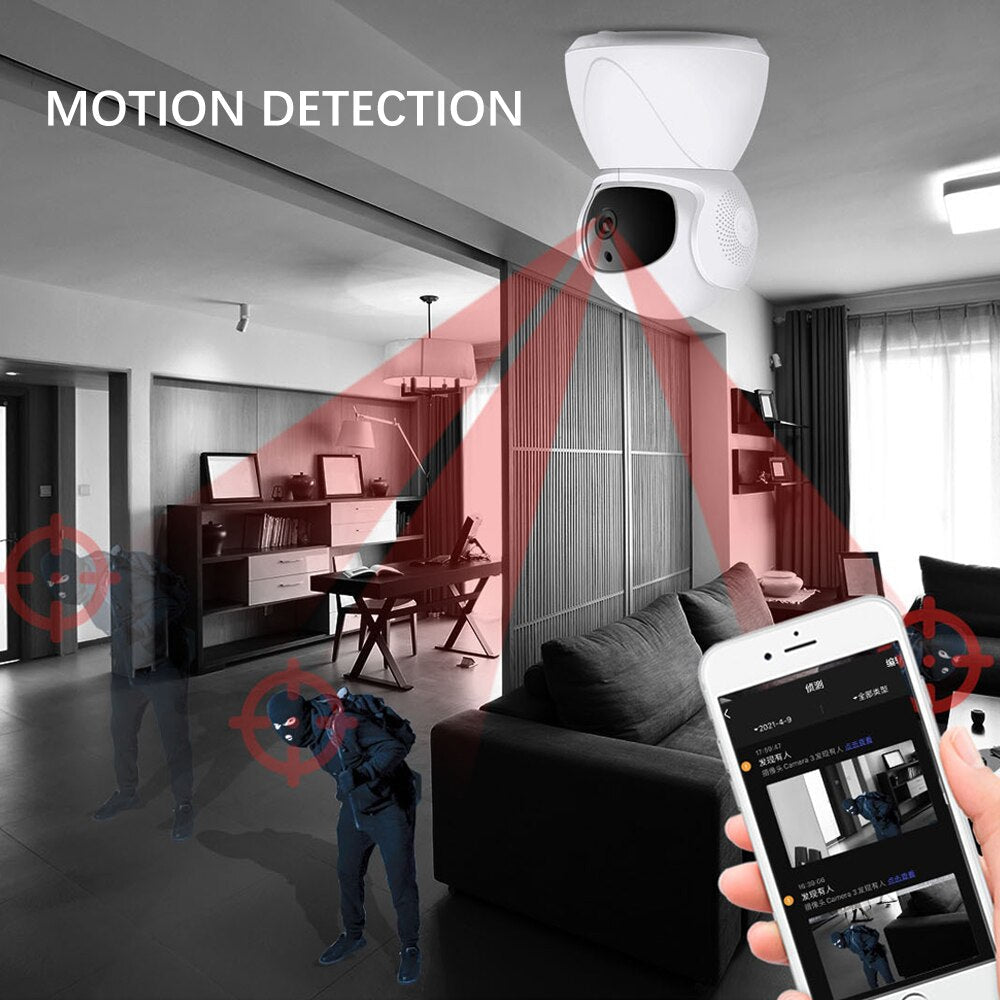 Anjielo Tuya 3MP 360 degree panoramic monitor two-way intercom mobile phone remote control WIFI wireless camera