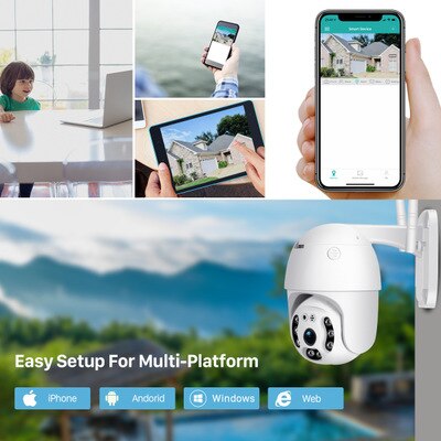 Anjielo Tuya Security Outdoor Wireless 2MP Camera Network Surveillance Camera WiFi Camera