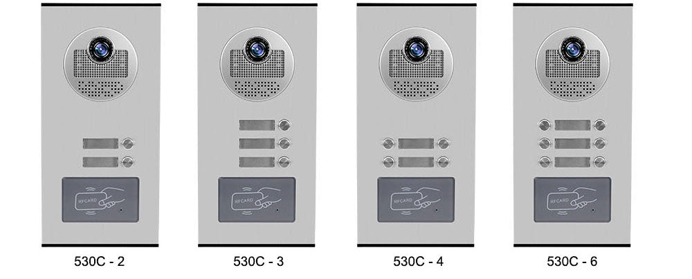 Anjielo 700TVL outdoor infrared night vision camera with RFID access control is suitable for video intercom systems in 2/3/4/6/8/10/12-unit apartments and villas.