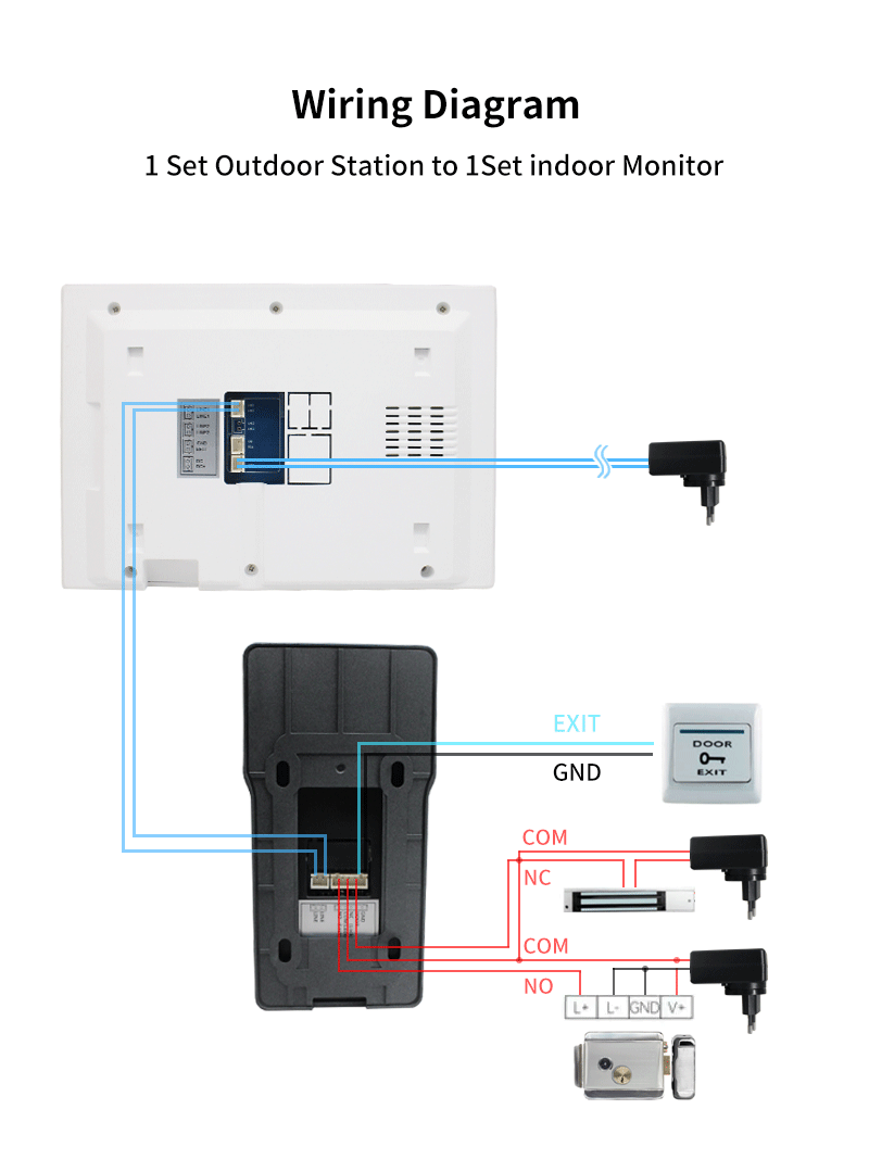 Anjielo intelligent wired video intercom system real-time 1080p detection,Surveillance and anti-theft kit