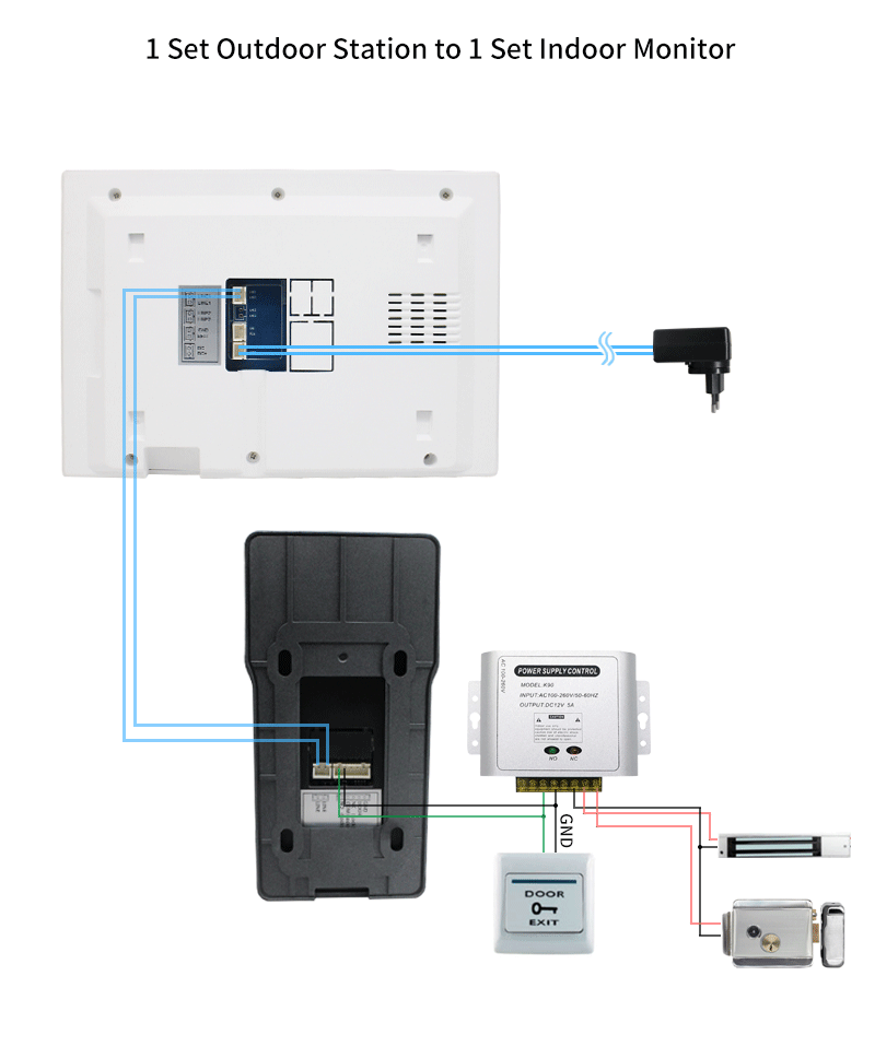 Anjielo intelligent wired video intercom system real-time 1080p detection,Surveillance and anti-theft kit