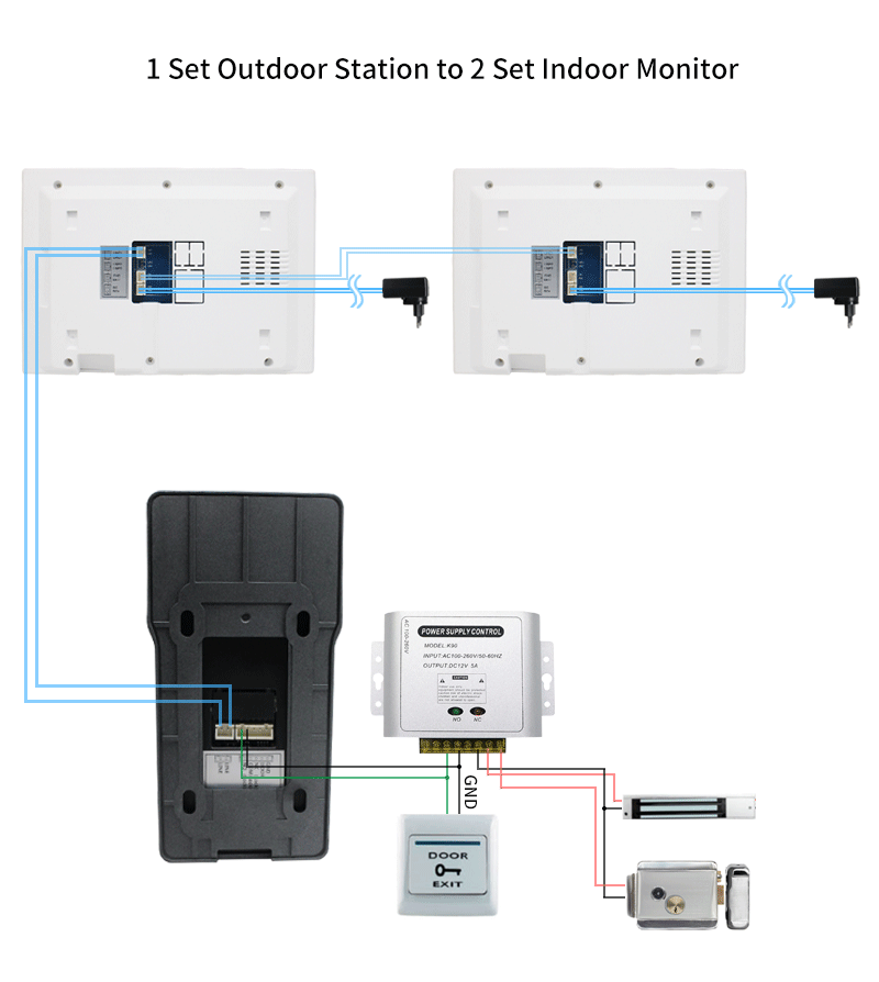 Anjielo intelligent wired video intercom system real-time 1080p detection,Surveillance and anti-theft kit