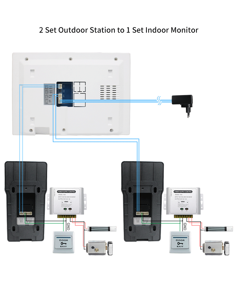 Anjielo intelligent wired video intercom system real-time 1080p detection,Surveillance and anti-theft kit