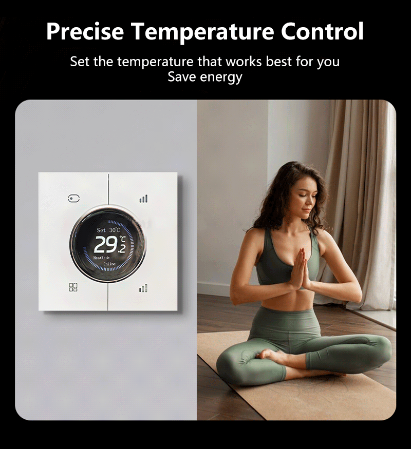 Anjielo Smart Digital Thermostat Tuya Zigbee Floor Heating Thermostat Knob Temperature Controller Room Shower Thermostats Gas Control