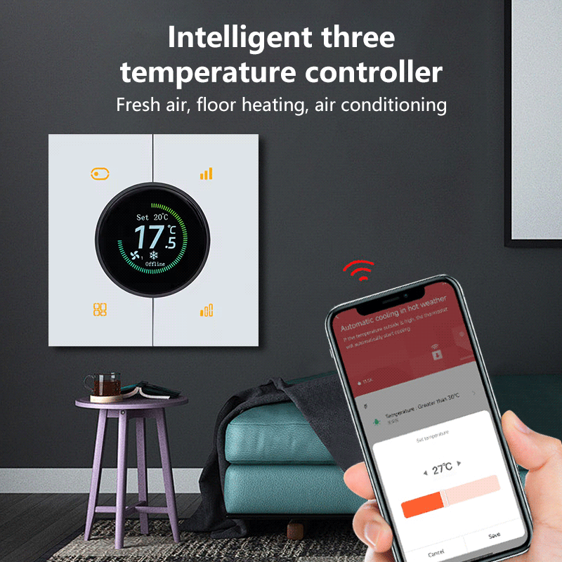 Anjielo Smart Digital Thermostat Tuya Zigbee Floor Heating Thermostat Knob Temperature Controller Room Shower Thermostats Gas Control