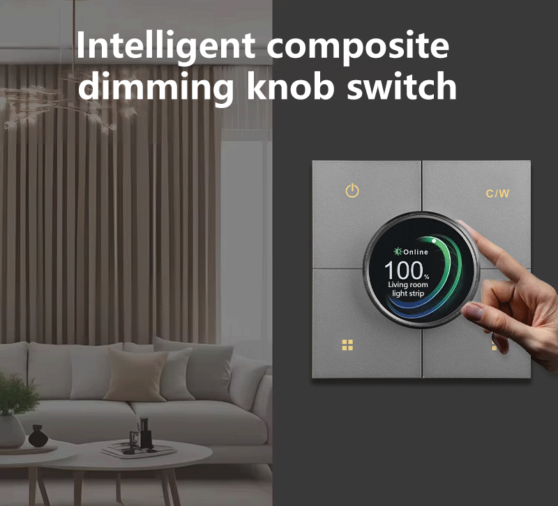 Anjielo 86 wall-mounted concealed structure smart home interconnection remote app controlled X3 composite dimming knob switch