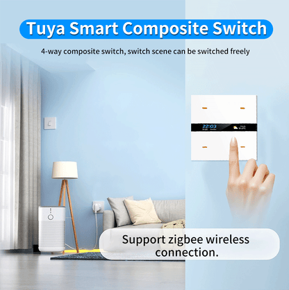Anjielo 4-way composite switch scene linkage human body sensing radar Tuya smart composite switch supporting Zigbee wireless connection